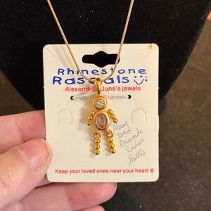 June Gold-Tone Necklace Rhinestone Rascals Kids June Pendant